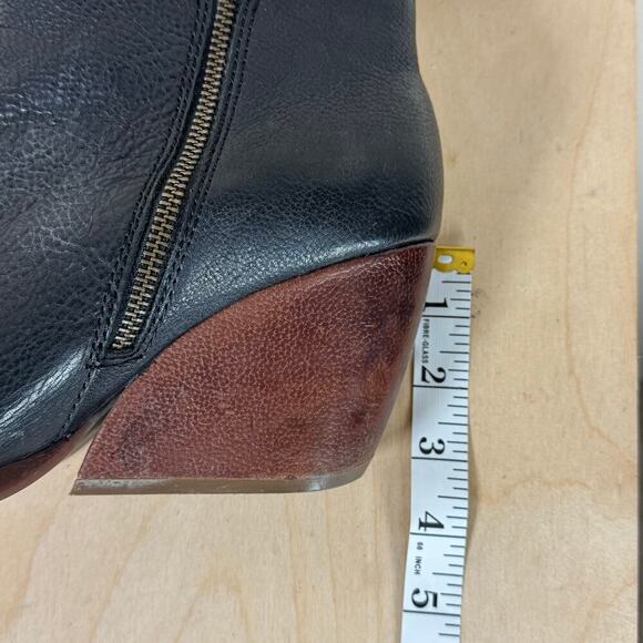 Kork Ease Women’s Black Leather Chandra Wedge Ankle Booties Stacked Heel 9.5M - Picture 8 of 11